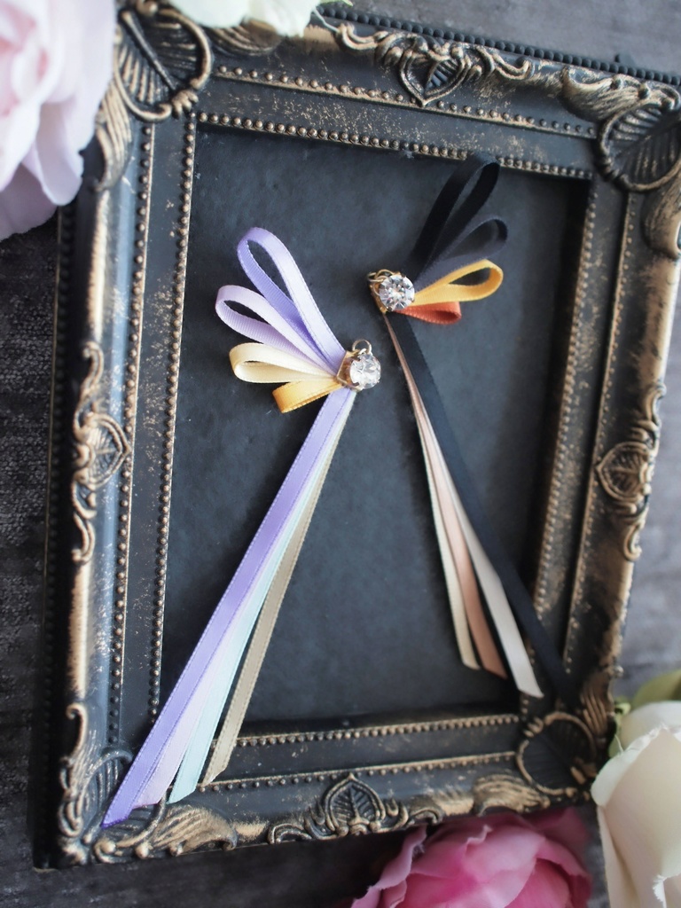 加州清光 大和守安定 和泉守兼定 堀川国広 蜂須賀虎徹 長曽祢虎徹 【刀蝶の絹飾り】マスクリボンorピアスorイヤリング