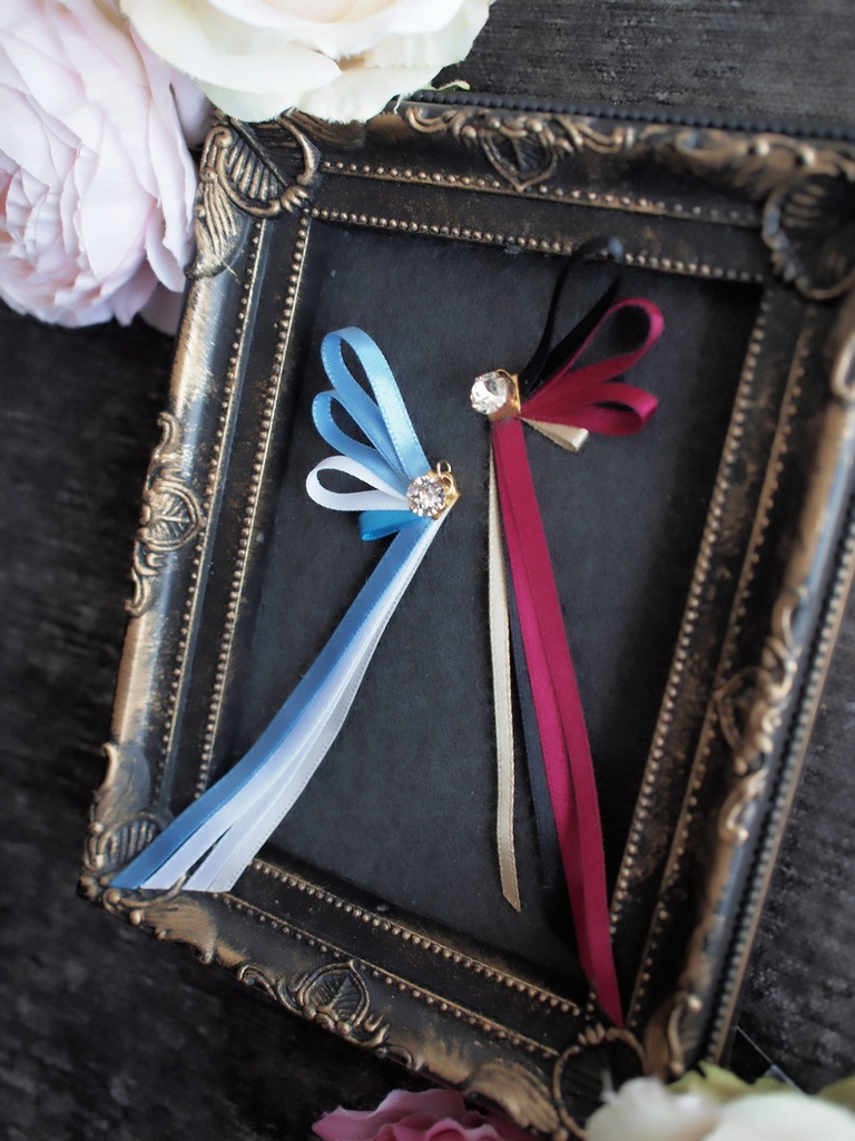 加州清光 大和守安定 和泉守兼定 堀川国広 蜂須賀虎徹 長曽祢虎徹 【刀蝶の絹飾り】マスクリボンorピアスorイヤリング