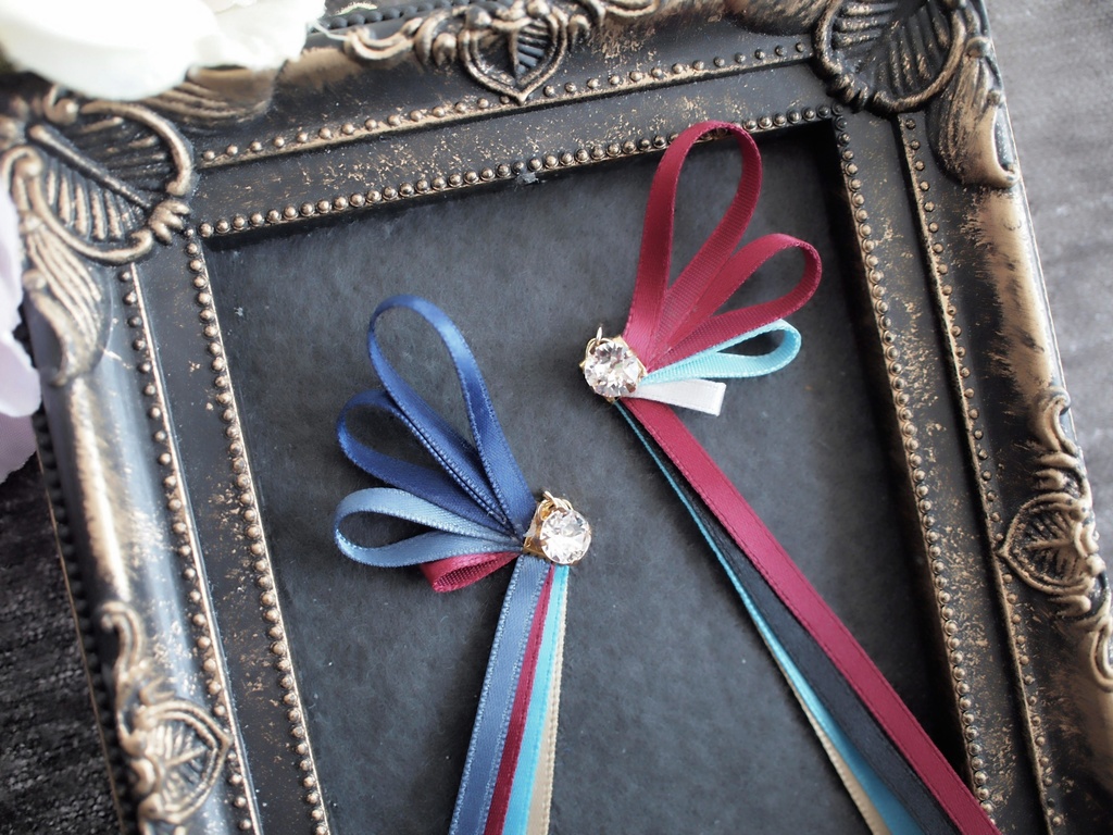 加州清光 大和守安定 和泉守兼定 堀川国広 蜂須賀虎徹 長曽祢虎徹 【刀蝶の絹飾り】マスクリボンorピアスorイヤリング