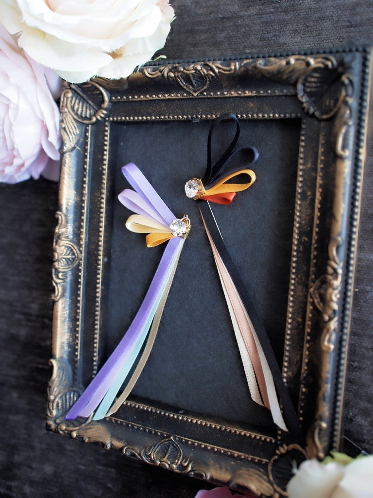 加州清光 大和守安定 和泉守兼定 堀川国広 蜂須賀虎徹 長曽祢虎徹 【刀蝶の絹飾り】マスクリボンorピアスorイヤリング