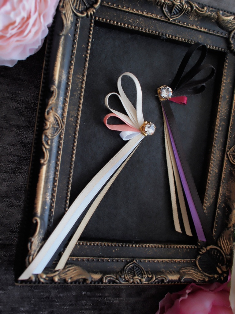 石切丸 にっかり青江 千子村正 蜻蛉切 物吉貞宗 大倶利伽羅【刀蝶の絹飾り】マスクリボンorピアスorイヤリング