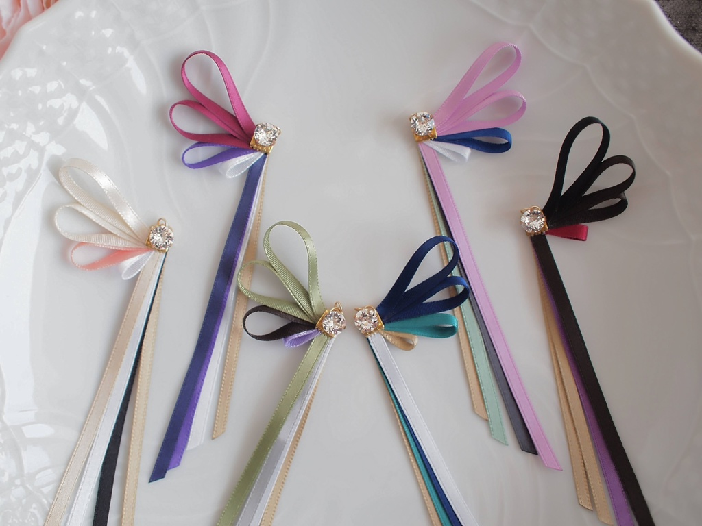 石切丸 にっかり青江 千子村正 蜻蛉切 物吉貞宗 大倶利伽羅【刀蝶の絹飾り】マスクリボンorピアスorイヤリング