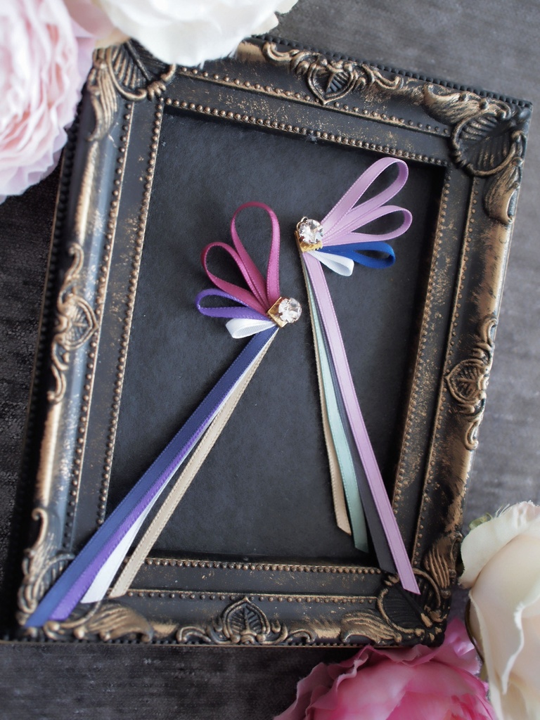 石切丸 にっかり青江 千子村正 蜻蛉切 物吉貞宗 大倶利伽羅【刀蝶の絹飾り】マスクリボンorピアスorイヤリング