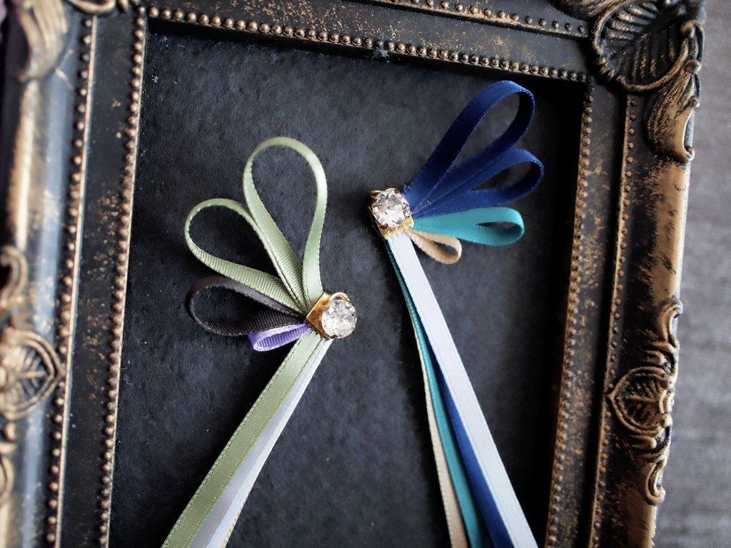 石切丸 にっかり青江 千子村正 蜻蛉切 物吉貞宗 大倶利伽羅【刀蝶の絹飾り】マスクリボンorピアスorイヤリング