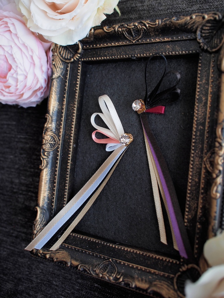 石切丸 にっかり青江 千子村正 蜻蛉切 物吉貞宗 大倶利伽羅【刀蝶の絹飾り】マスクリボンorピアスorイヤリング