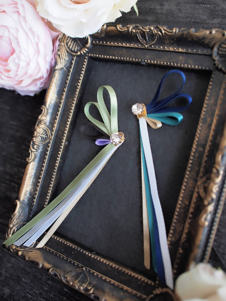 石切丸 にっかり青江 千子村正 蜻蛉切 物吉貞宗 大倶利伽羅【刀蝶の絹飾り】マスクリボンorピアスorイヤリング