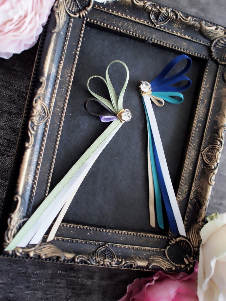 石切丸 にっかり青江 千子村正 蜻蛉切 物吉貞宗 大倶利伽羅【刀蝶の絹飾り】マスクリボンorピアスorイヤリング