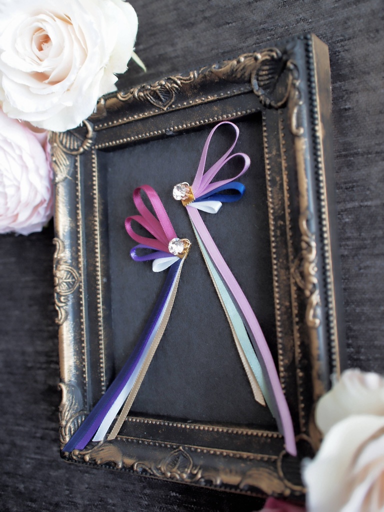 石切丸 にっかり青江 千子村正 蜻蛉切 物吉貞宗 大倶利伽羅【刀蝶の絹飾り】マスクリボンorピアスorイヤリング