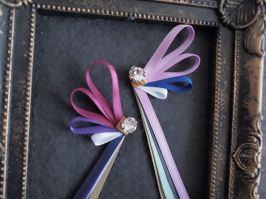 鶴丸国永 篭手切江 千子村正 蜻蛉切 御手杵 明石国行【刀蝶の絹飾り】マスクリボンorピアスorイヤリング