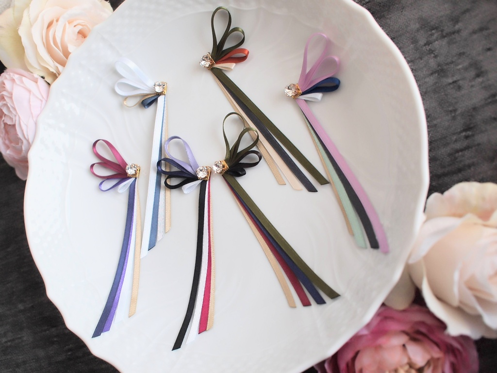 鶴丸国永 篭手切江 千子村正 蜻蛉切 御手杵 明石国行【刀蝶の絹飾り】マスクリボンorピアスorイヤリング