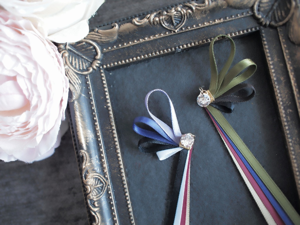 鶴丸国永 篭手切江 千子村正 蜻蛉切 御手杵 明石国行【刀蝶の絹飾り】マスクリボンorピアスorイヤリング