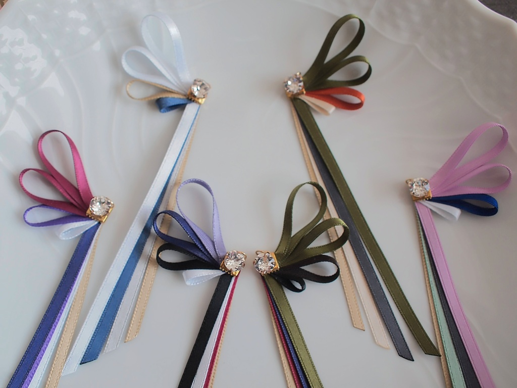 鶴丸国永 篭手切江 千子村正 蜻蛉切 御手杵 明石国行【刀蝶の絹飾り】マスクリボンorピアスorイヤリング