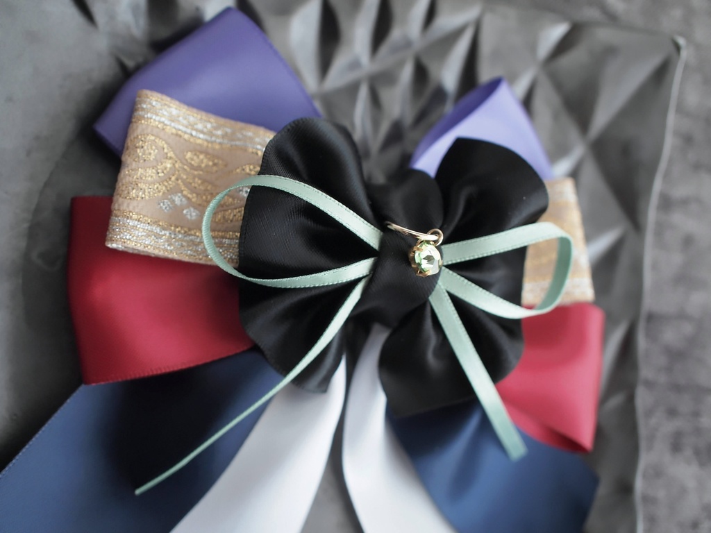 明石国行 堀川国広 大和守安定【夢見蝶の絹飾り】ペンラリボンorバッグチャームorヘアアクセ