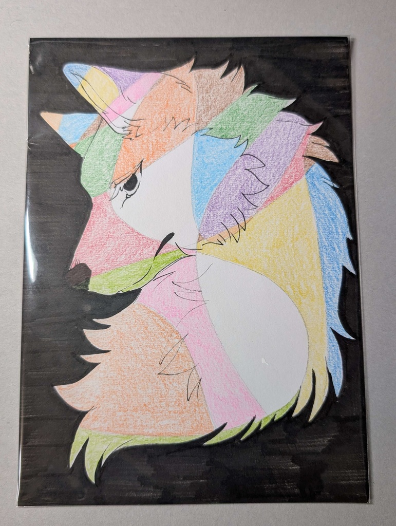 原画 色鉛筆狼２