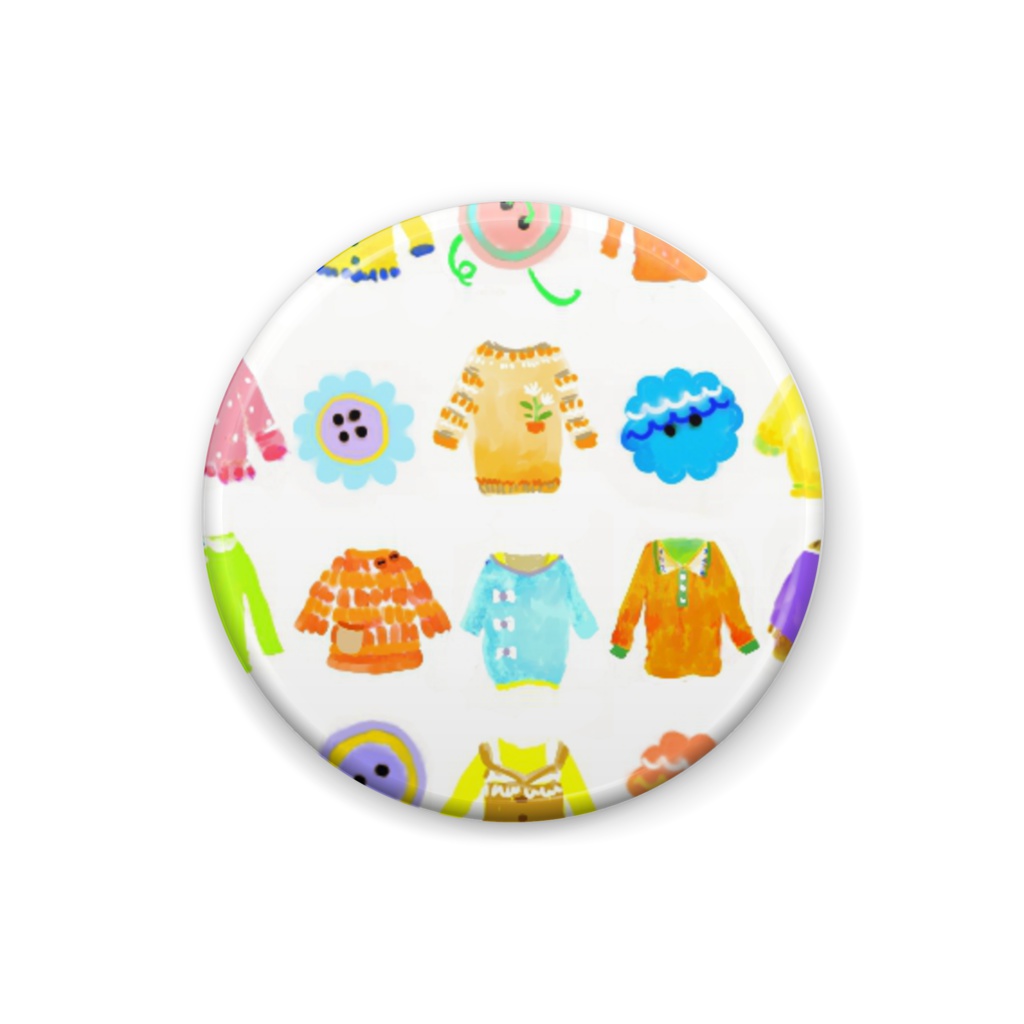 おさんぽ服の缶バッジ