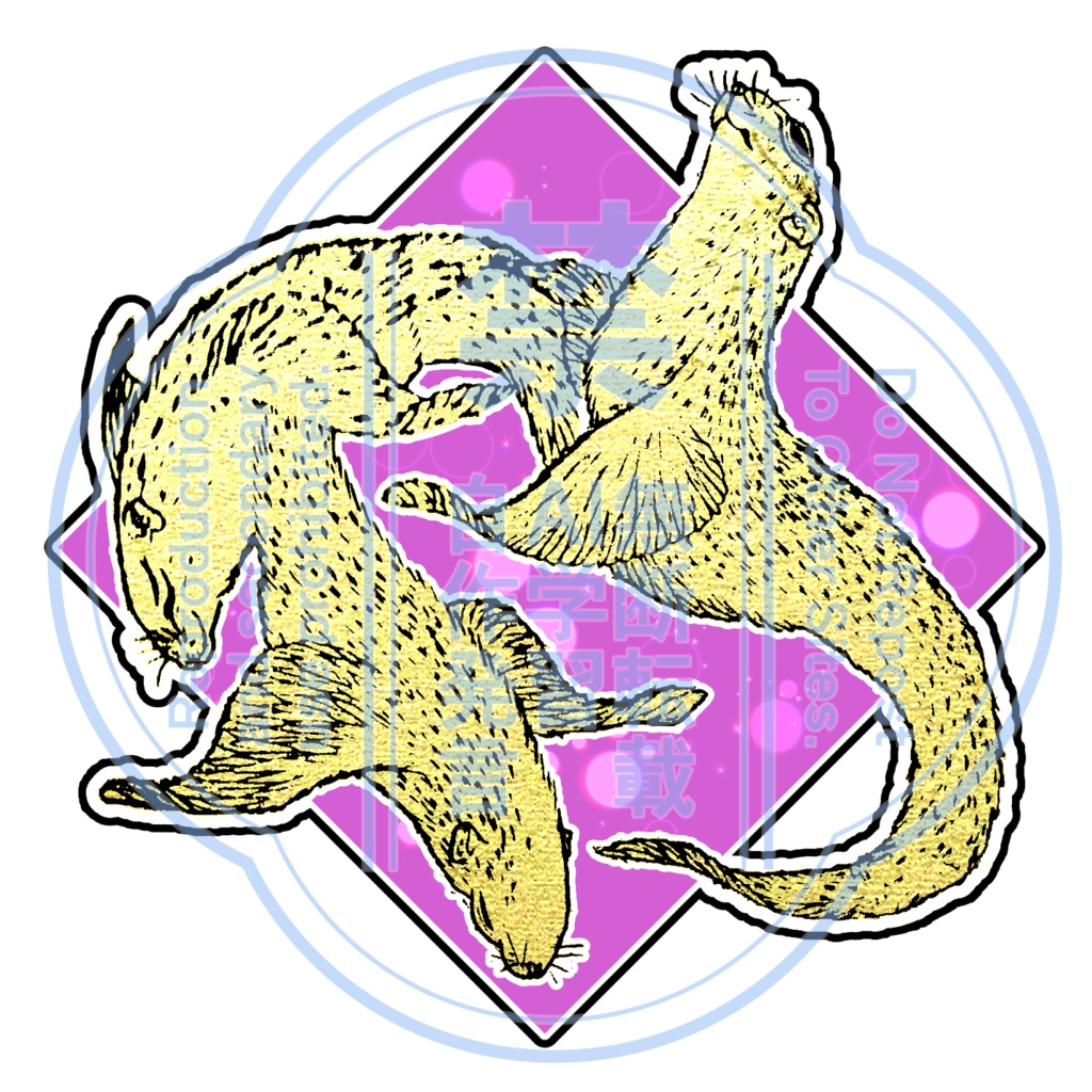 日本画風モチーフステッカー