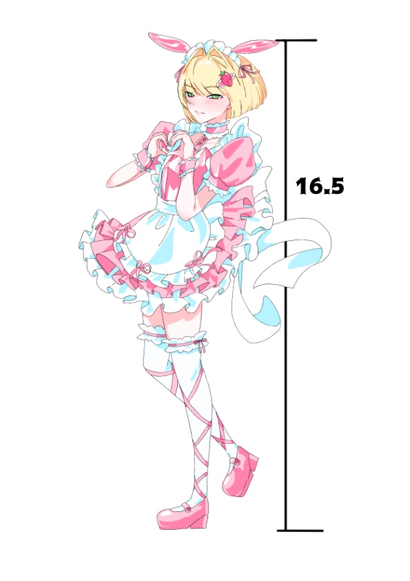 【B品になりますご注意ください】うさぎメイド♡アクリルスタンド♡(琥珀)