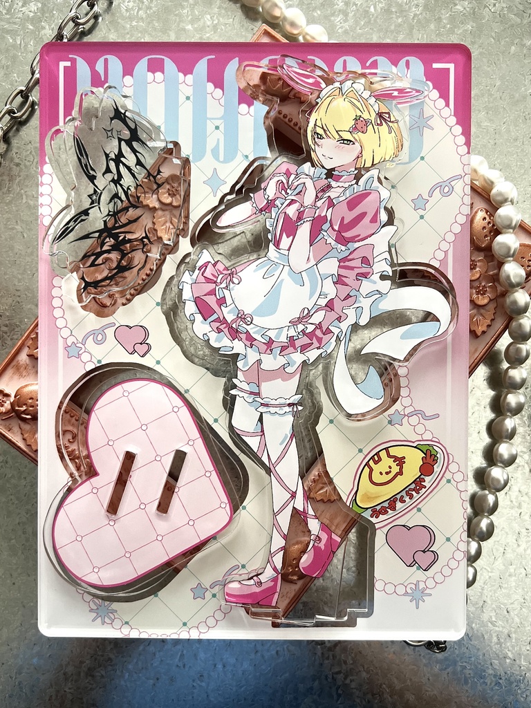 【B品になりますご注意ください】うさぎメイド♡アクリルスタンド♡（琥珀）