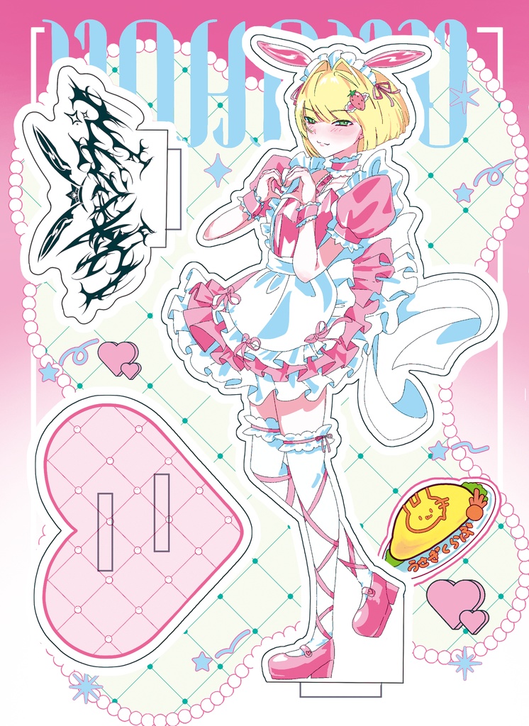 【B品になりますご注意ください】うさぎメイド♡アクリルスタンド♡(琥珀)