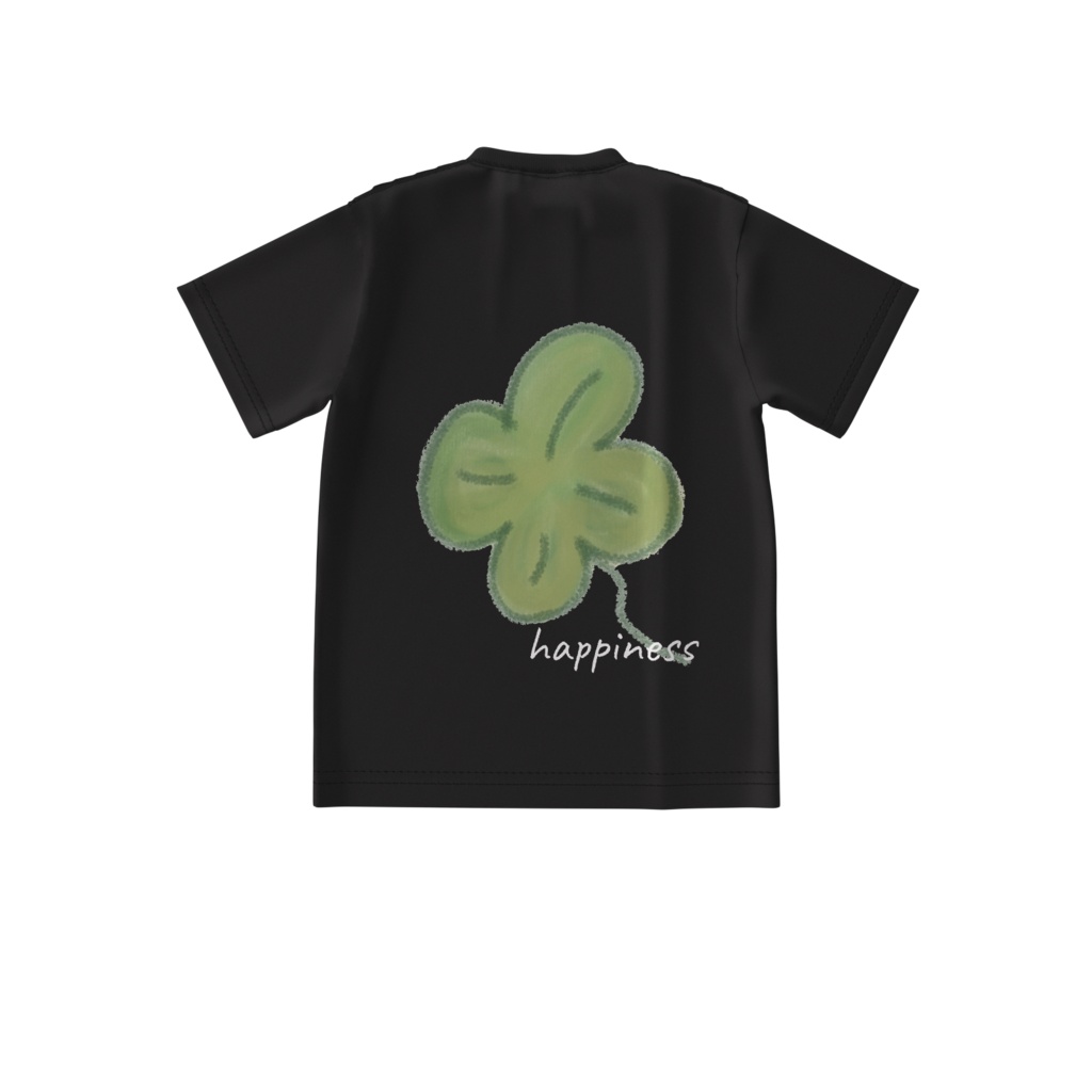 四つ葉のクローバービッグシルエットTシャツ happiness