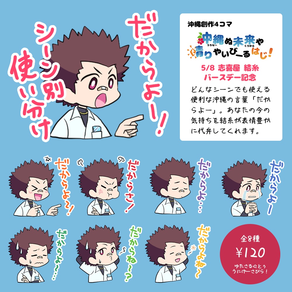 Lineスタンプ だからよー 使い分け うちなー男子 おこめ工房 Com Booth支店 Booth