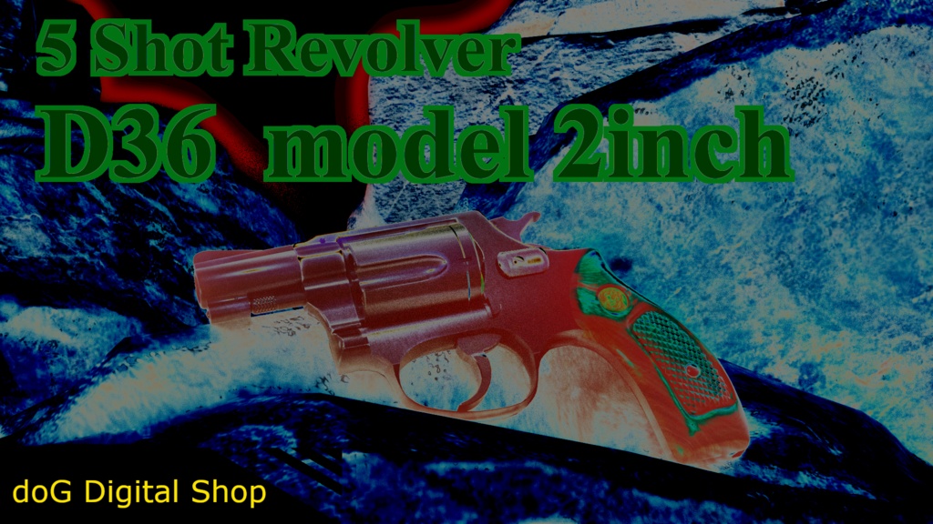 【ボーン付き3Dモデル】5Shot Revolver D36 model2inch【小道具/拳銃】