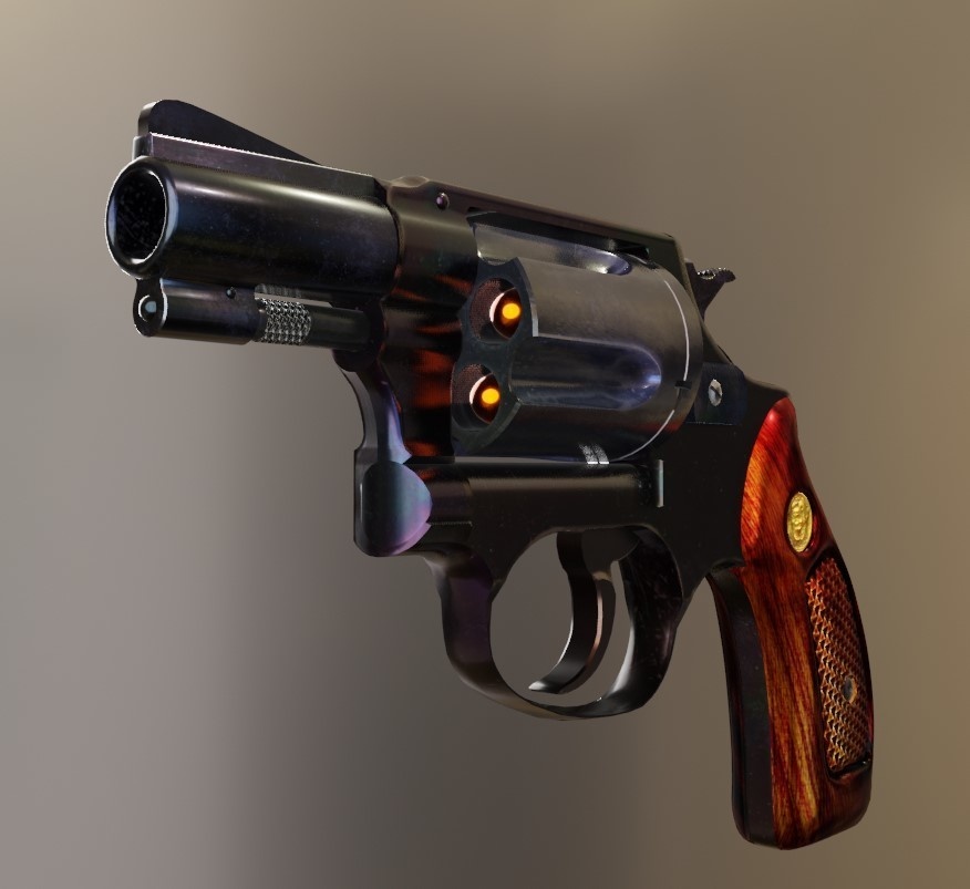 【3Dリボルバー】5Shot Revolver D36 model2inch【小道具/拳銃】