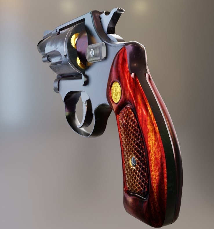 【3Dリボルバー】5Shot Revolver D36 model2inch【小道具/拳銃】