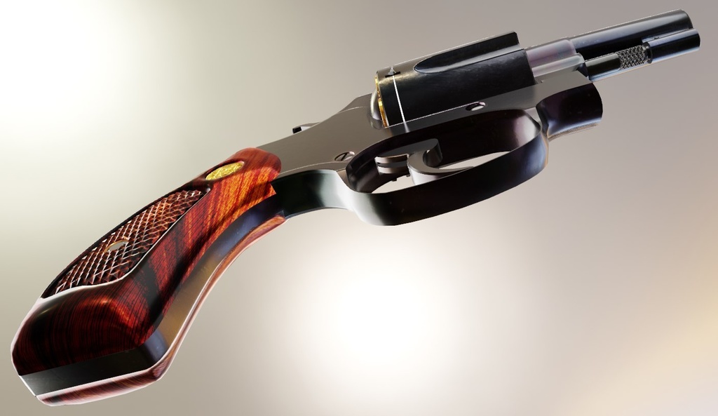 【3Dリボルバー】5Shot Revolver D36 model2inch【小道具/拳銃】