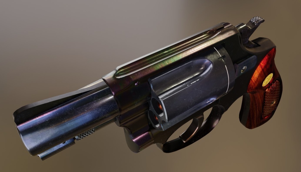 【3Dリボルバー】5Shot Revolver D36 model2inch【小道具/拳銃】