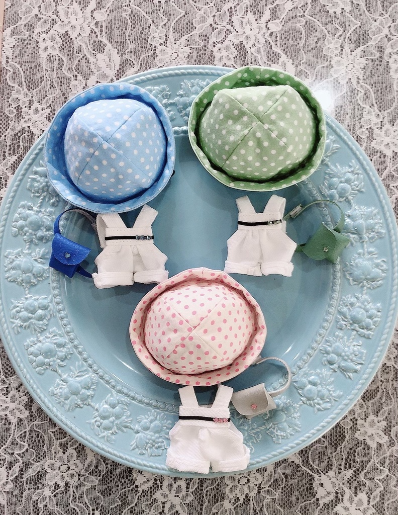 甘めマリン風帽子♡サロペット♡バック 3点セット