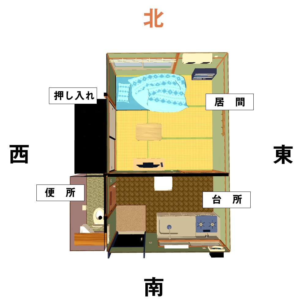 風呂無しアパート室内 3D(クリスタ用)