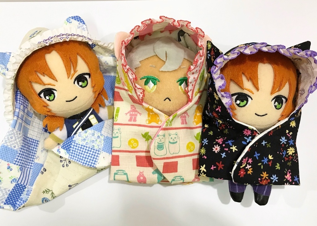 ぬい用おくるみ3way くま耳フード付ポンチョにもなるよ