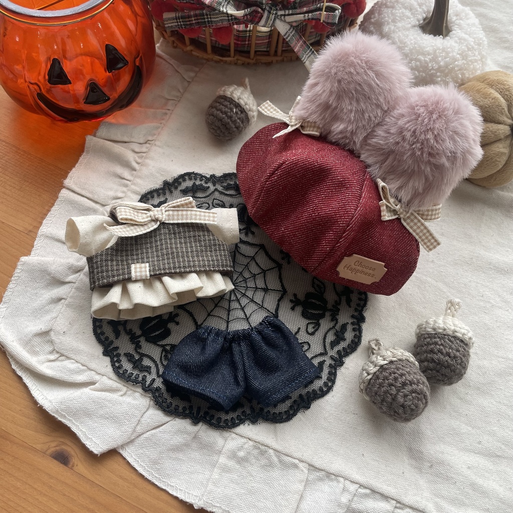 ⑥秋色ベストのセットアップ(りんごうさぎ)