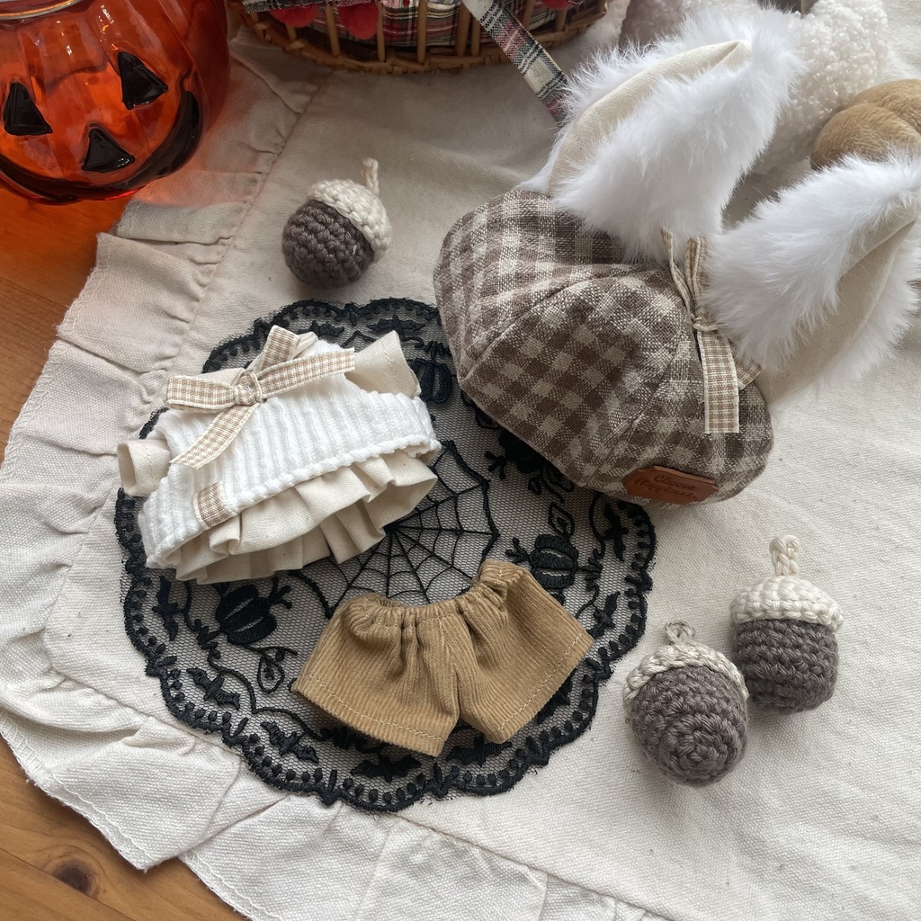 ⑤秋色ベストのセットアップ(かぼちゃきつね)