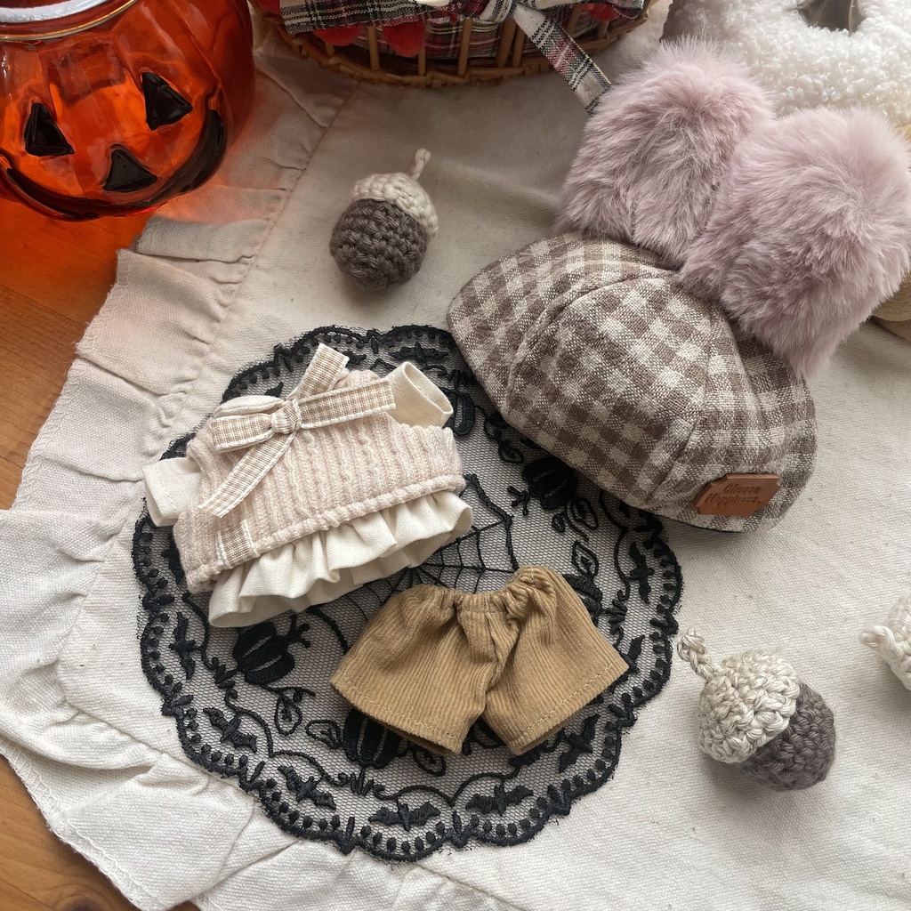 ④秋色ベストのセットアップ(かぼちゃうさぎ)