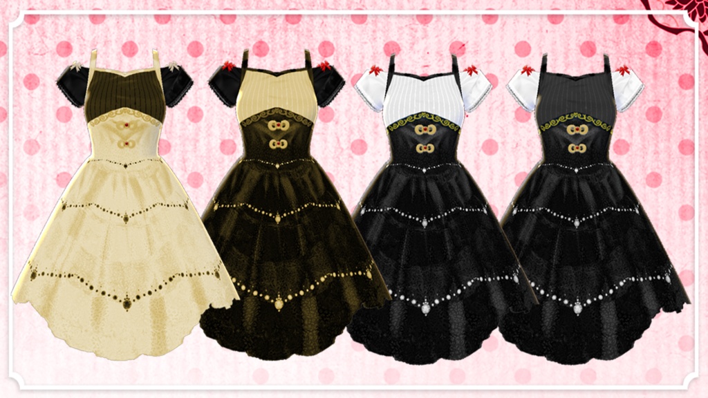 【VRoid】 Fancy Dress Pack 【20 Colors】