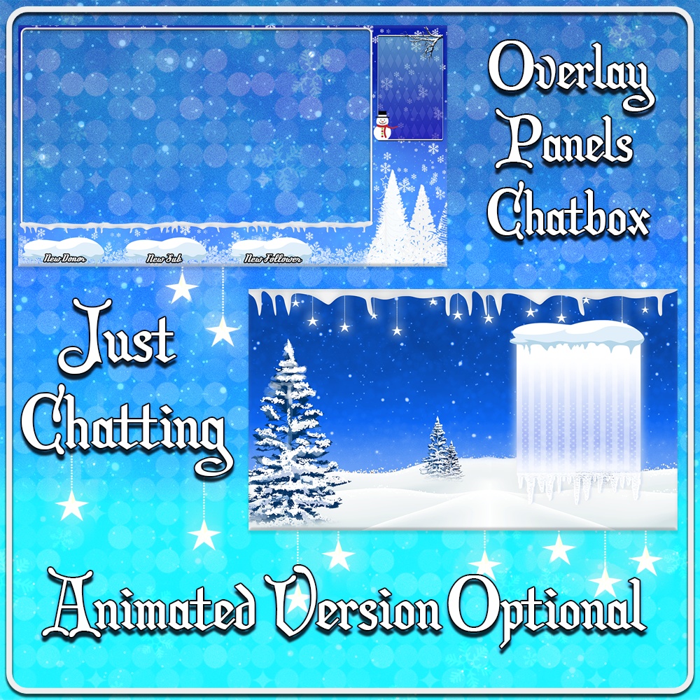 Stream Overlays【Winter Theme + Animations】