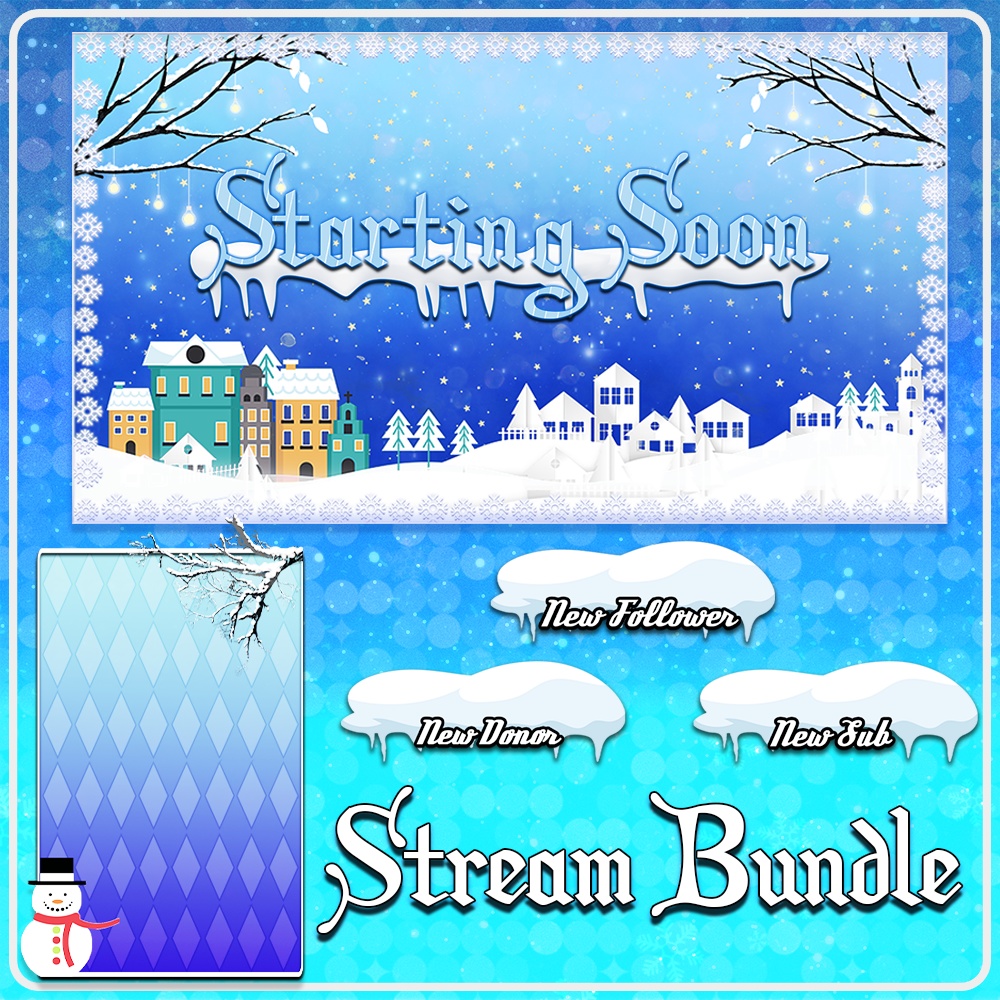 Stream Overlays【Winter Theme + Animations】