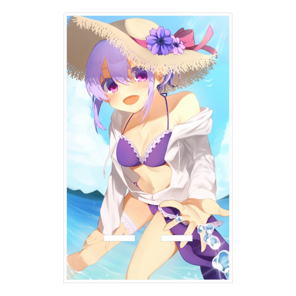 【夏】水着フェーリと水かけ合いっこデートしよ?💜【アクリルスマホスタンド】