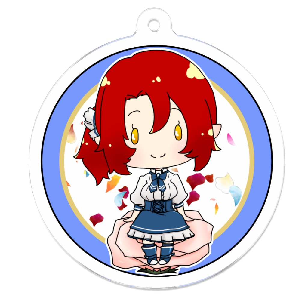 ジュリアとお花　アクリルキーホルダー