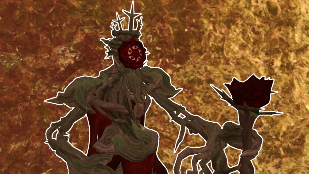 オリジナル人外3Dモデル「荊の王ローゾ(roso)」(VRC想定アバター)