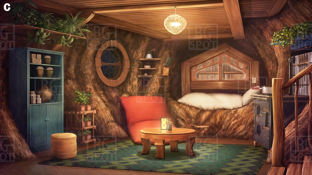 🖼️ 個別販売 BG_巨大樹のワンルーム