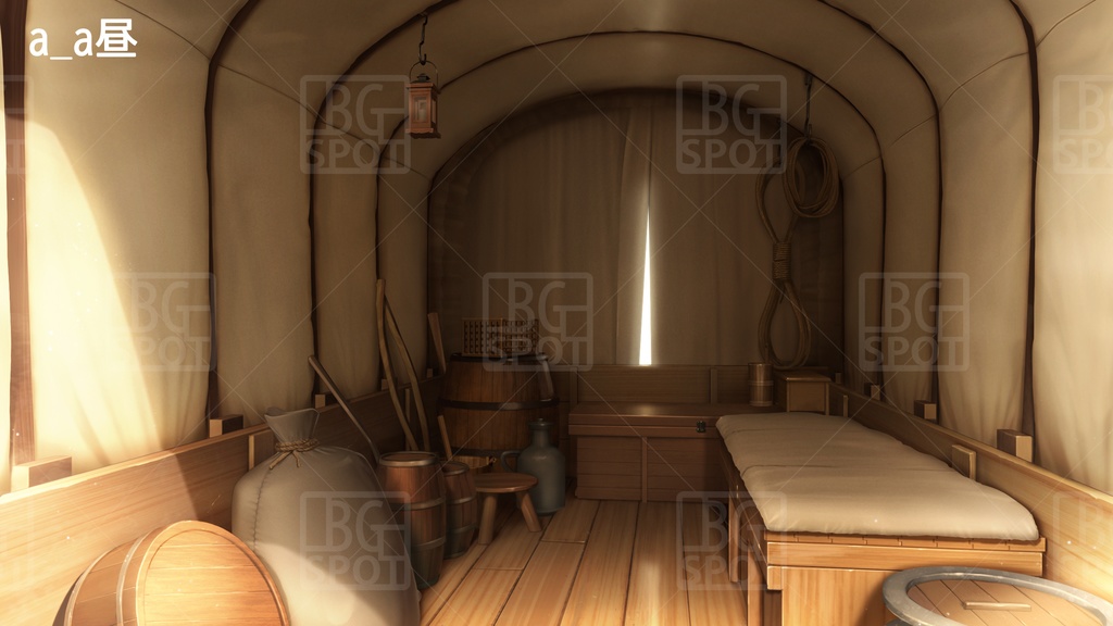 BG_幌馬車の内部 Ver2.0 荷物あり