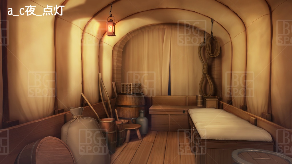 BG_幌馬車の内部 Ver2.0 荷物あり