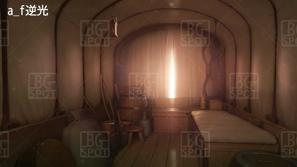 BG_幌馬車の内部 Ver2.0 荷物あり