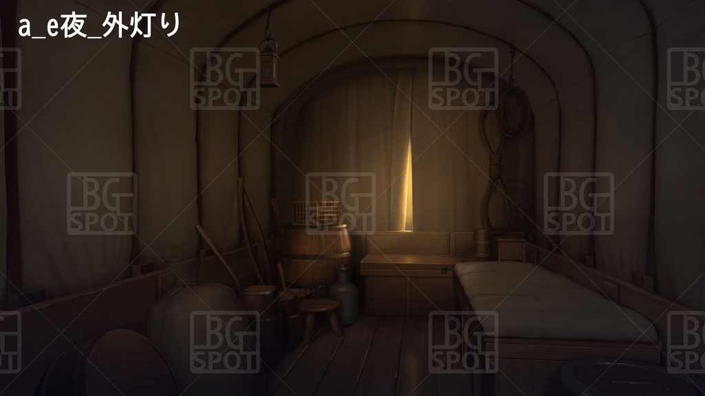 BG_幌馬車の内部 Ver2.0 荷物あり