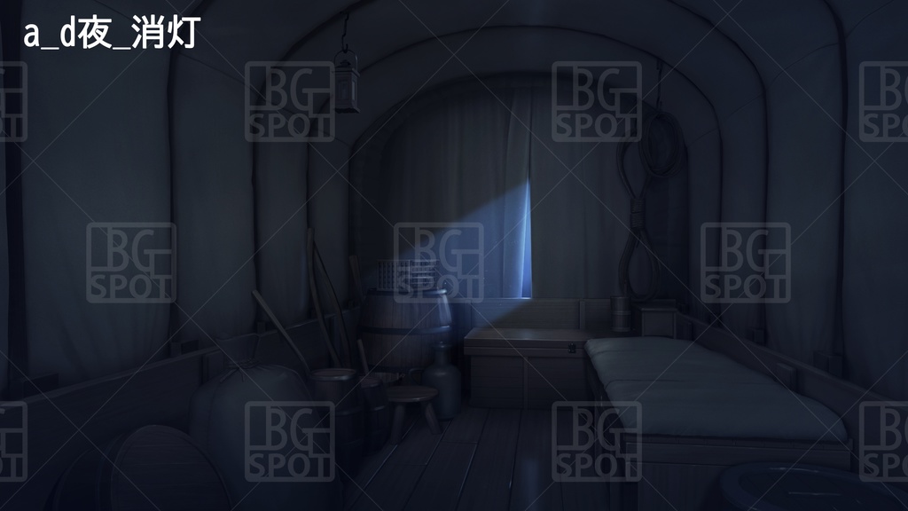 BG_幌馬車の内部 Ver2.0 荷物あり