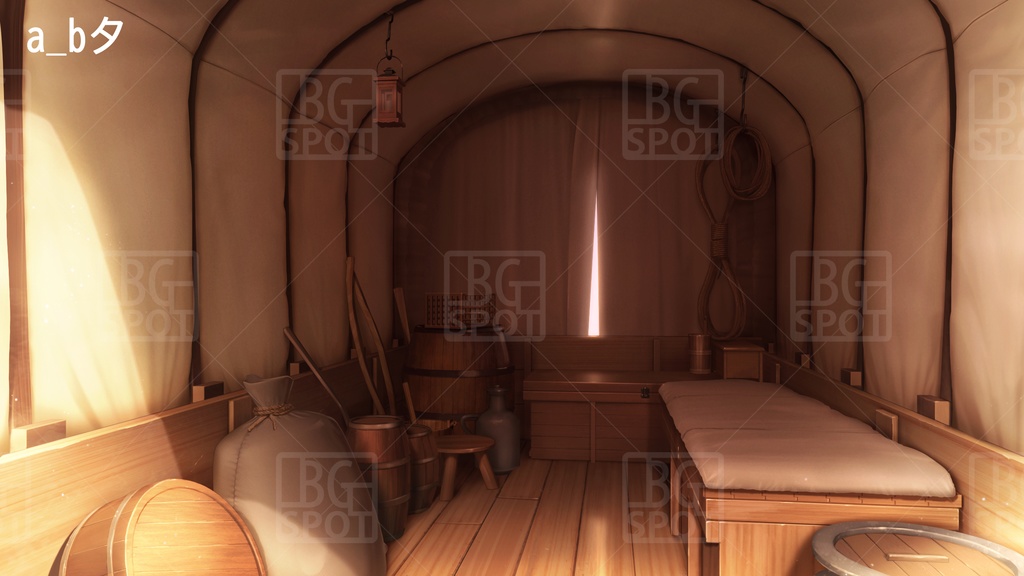 BG_幌馬車の内部 Ver2.0 荷物あり