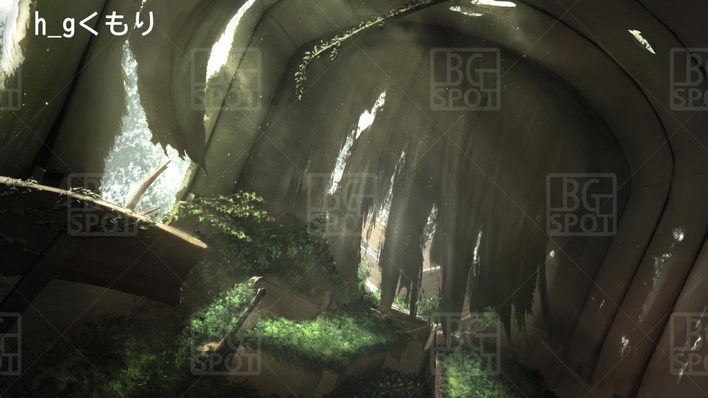 BG_幌馬車の内部 Ver2.0 半壊_緑化